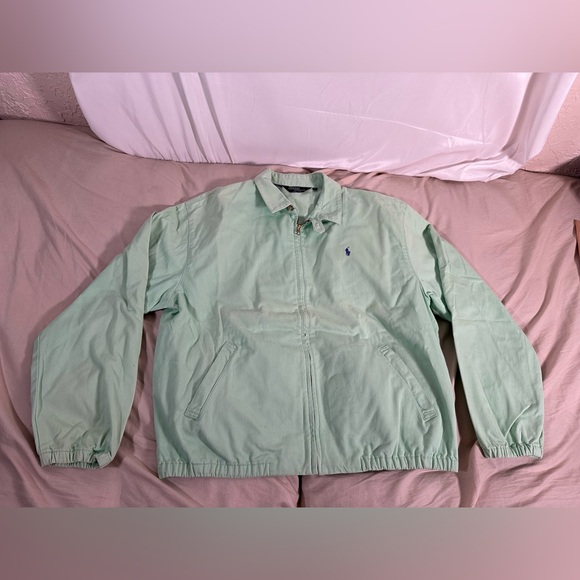 Polo Ralph Lauren Other - Vintage Polo Ralph Lauren Mint Green Large Full-Zip Harrington 90s USA Made RARE